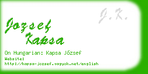 jozsef kapsa business card